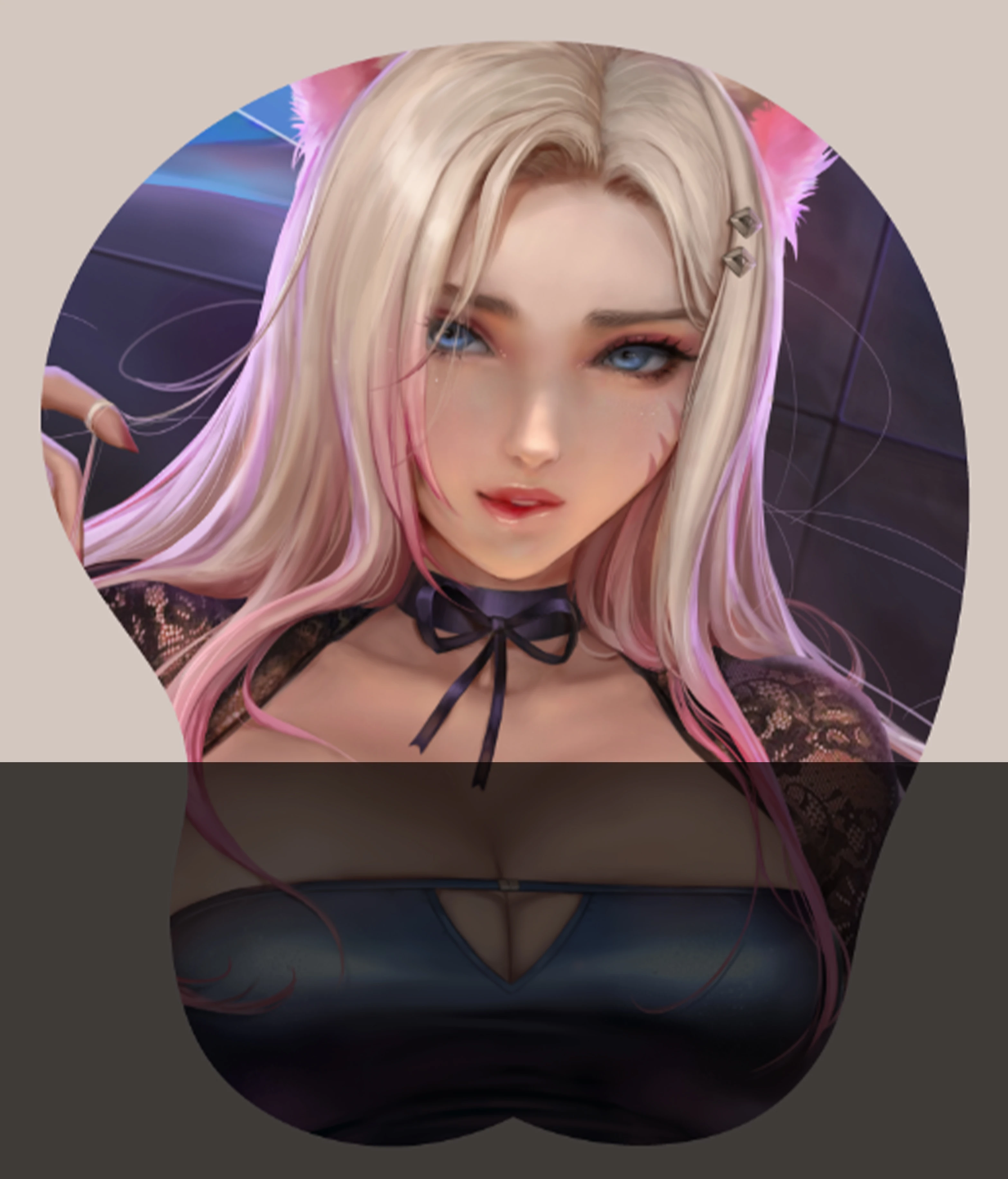 Game LOL Jinx Vi Akali Ahri 3D Hand Wrist Rest Mouse Pad Mousepad Silicone Breast Oppai Soft Mouse Mat Office Work Gift