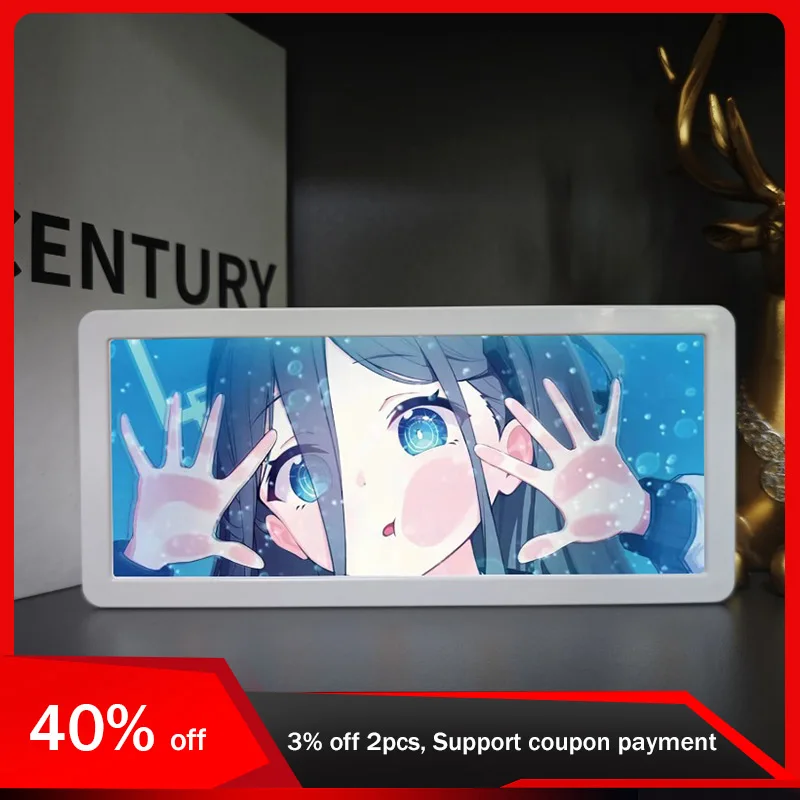 

19.8cm/7.8in BlueArchive Game Lamp Manga Night Light 3D Acrylic Peripherals Bedroom Party Supplies Desktop Christmas Decoration