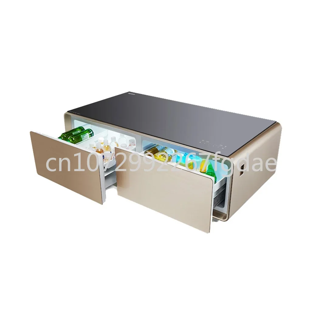 

130L Fashion Dual USB Charging Connector Low Noise Design Refrigerator Energy Saving Conference Coffee Table Cooler