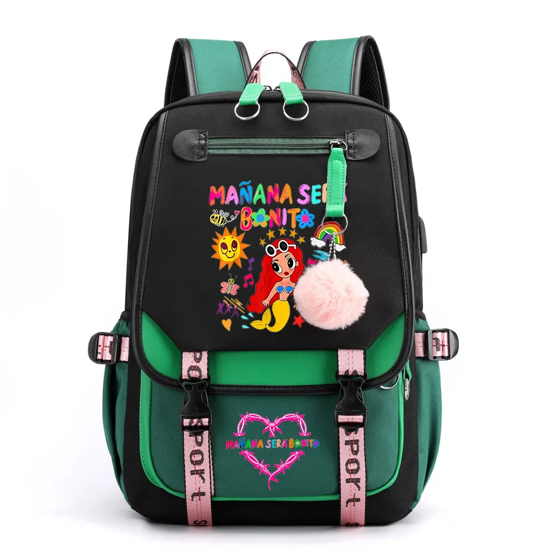 Cartoon Manana Sera Bonito Backpack Teenagers Outdoor Street USB Backpack Cute Mermaid Harajuku Rucksack School School Schoolbag