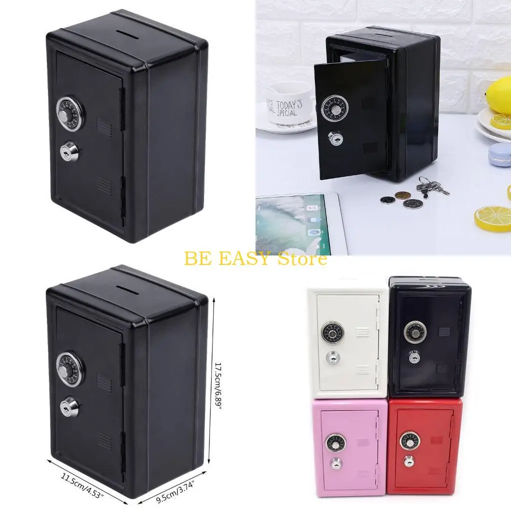 E28F New Safe Security Metal Money Deposit Cash Savings Saving Box 2 Keys