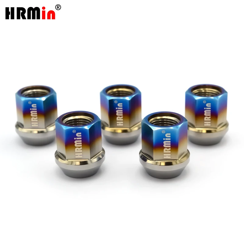 HRMin M14*1.25*27mm open end Gr.5 titanium cone seat wheel nut for BMW MINI Rolls-royces racing car