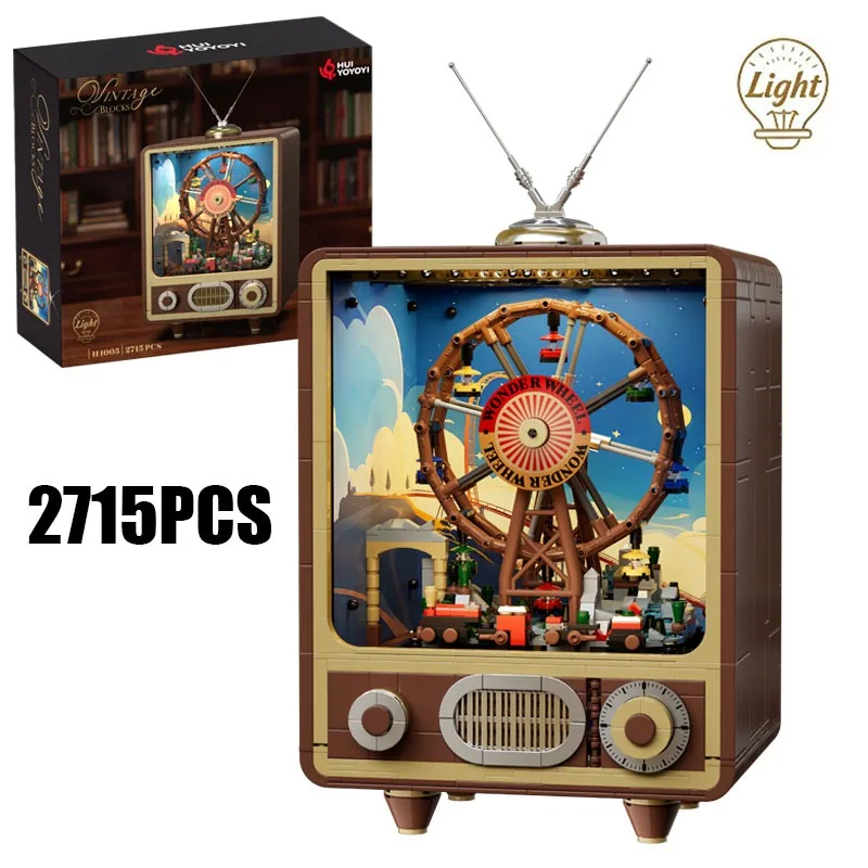 

2715PCS Creative Dream Ferris Wheel TV Model Building Blocks With Power Motor With LED Light Construction Bricks Toy Gift