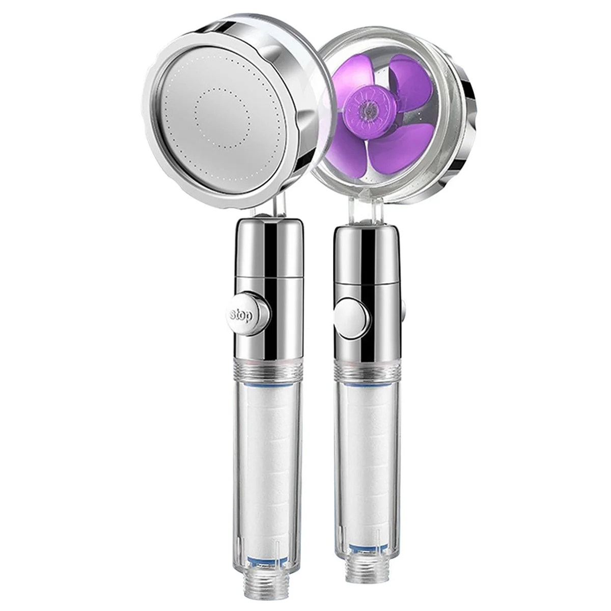 Supercharged Shower Head Shower Head High Pressure Shower Set Super Turbo Shower with 3 Spray Modes Purple