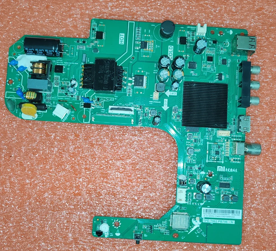 TPD.T962.PB796 Placa-mãe de TV WiFi de rede três em um, teste de fotos físicas
