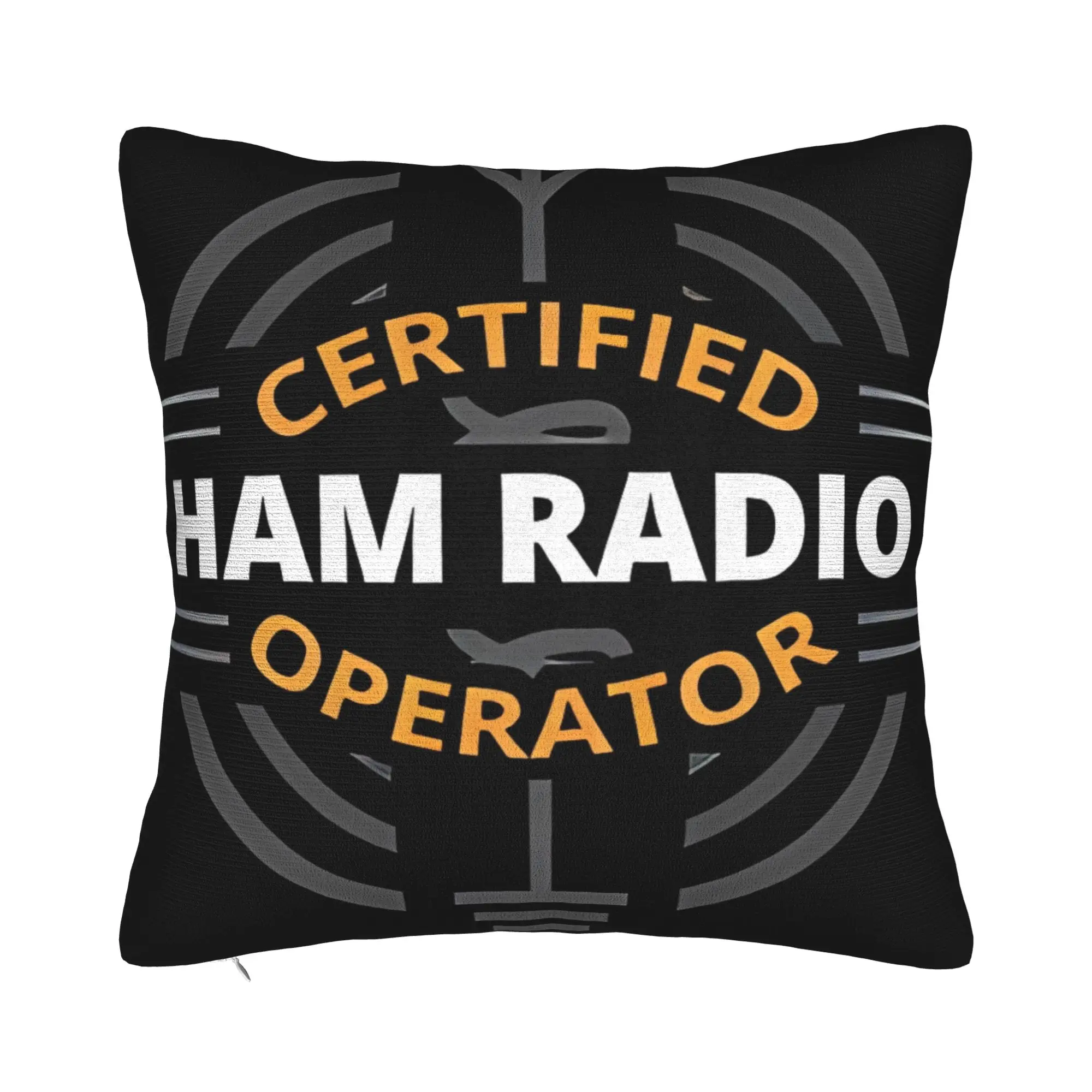 Certified Ham Radio Operator Winter Holiday Farmhouse Home Deco ham radio Pillow Cover Zipper Closure