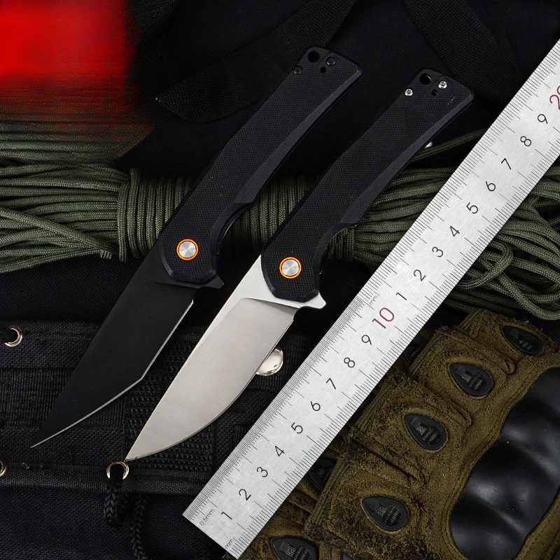 

Self-defense Portable Folding Camping Pocket Outdoor Knife D2 Blade G10 Handle Hunting Survival Tactical Knives Utility EDC Tool