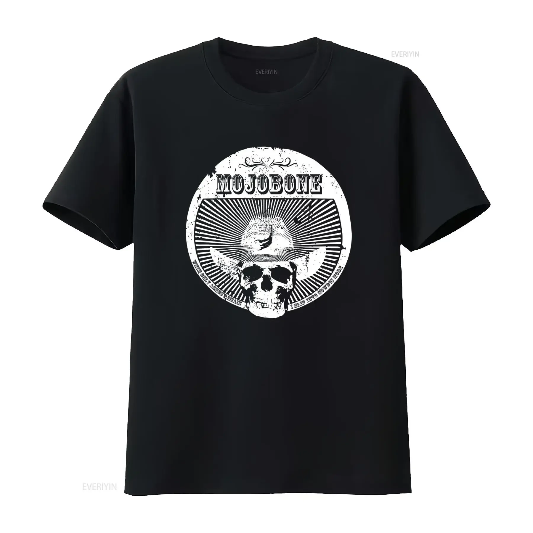 MOJOBONE Cowboy Mode Skull T Shirt New Official Design Spiritual Beggars Opeth Inspired Rare Find for Rock Fans vintage Washed