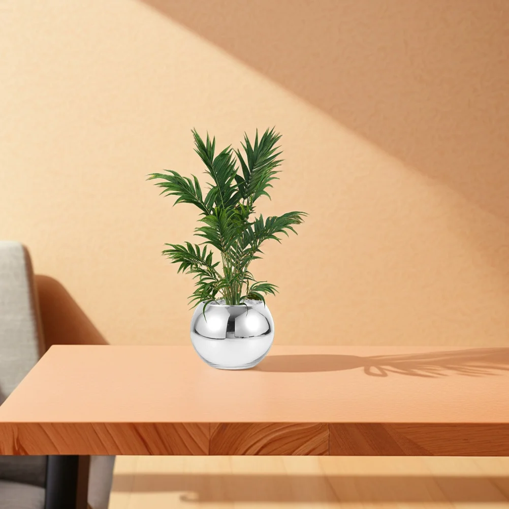 

2Pcs Modern Round Glass Vase Elegant Hydroponic Planter for Home Office Wedding Floral Arrangement Centerpiece