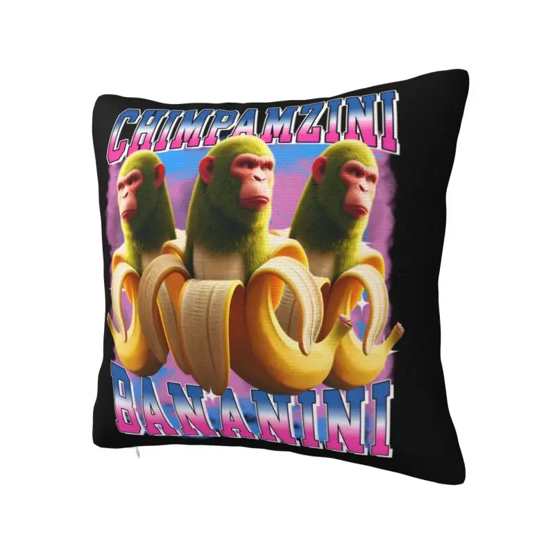 Chimpanzee Bananini Funny Italian Brainrot Meme Throw Pillow Case 66*66cm Home Decoration Cushion Cover Polyester Pillowcase