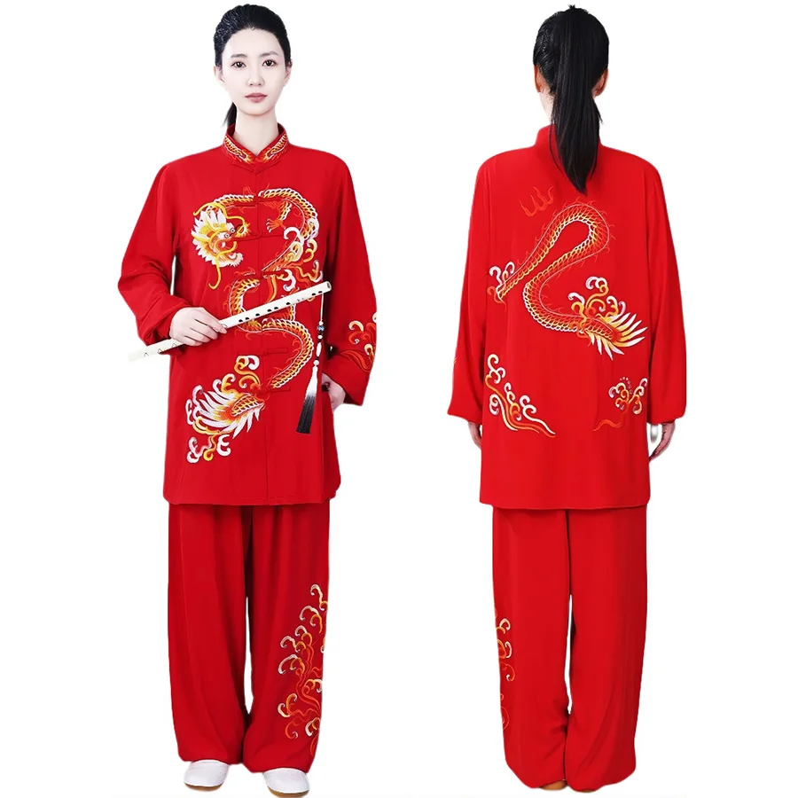 جديد وصول أزياء الرجال النساء النمط الصيني تاي تشي الملابس التطريز الكونغ فو الدعاوى ربيع الخريف فنون الدفاع عن النفس زي مجموعات #5