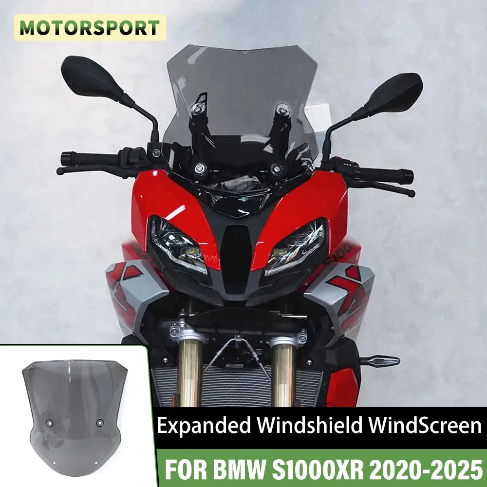 For BMW S1000XR S 1000XR 2020 2021 2022 2023 2024 2025 Motorcycle Bike Expanded Windshield WindScreen Fairing Black Transparent