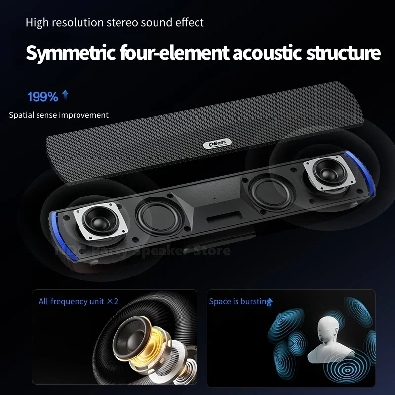 

D-05 полосовой компьютерный аудио домашний мультимедийный настольный динамик игровой сабвуфер для подарка USB проводная версия Bluetooth