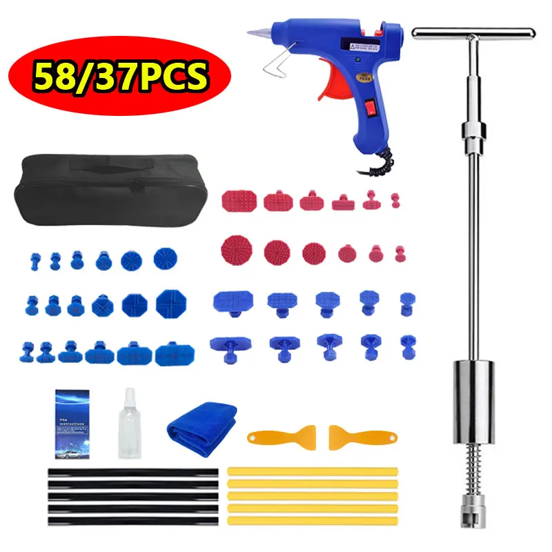 Auto Dent Repair Tool Set 42cm Car Dent Puller Small Dents Hail Damage Repair Set Paint-Free Body Dent Remover