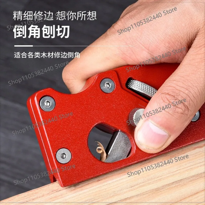 For Woodworking Chamfer Plane with Fence, Adjustable Edge Trimmer & Fixed Angle Tool with 6 Blades