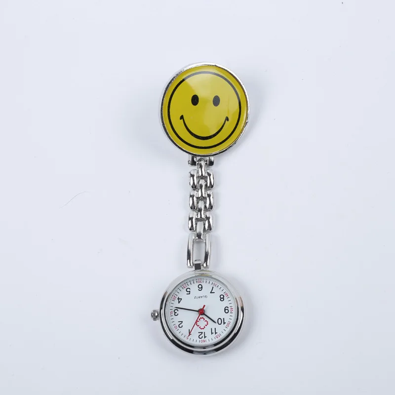 Hot Sales Nurse Watch Fashion Cute Smile Pocket Watch Quartz Hanging Watches Clip-on Medical Pocket Fob Watches reloj bolsillo