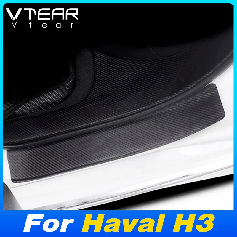 Vtear Car Door Rear Bumper Cover Trunk Sill Protective Stickers Anti-Scratch Styling Decoration Accessories For Haval H3 2024