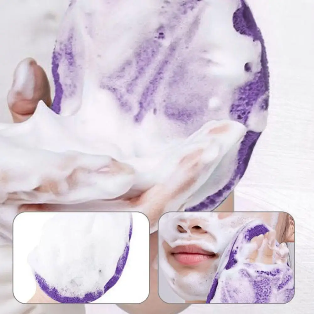 Esponja de limpieza facial súper grande portátil con bolsillo de inserción manual expande en agua para eliminación de maquillaje y limpieza profunda