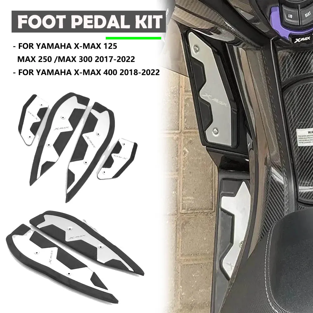 New Motorcycle Foot Pegs Pad Pedal Rests Footpegs Footrest For YAMAHA XMAX X-max 400 300 250 125 Xmax125 Xmax250 Xmax300 Xmax400