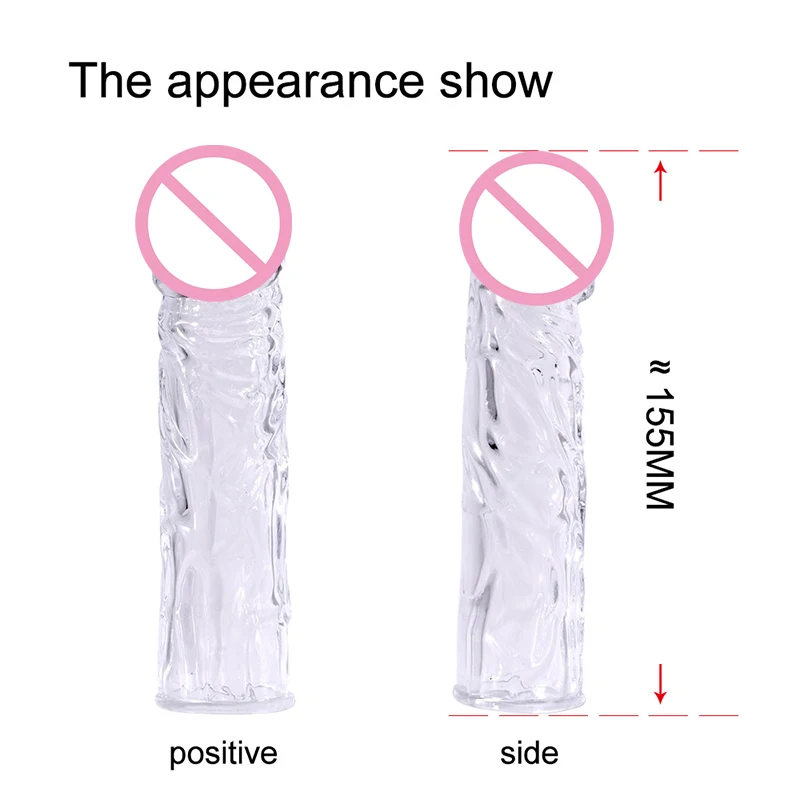Penis Extender Cock Rings Delay Ejaculation Reusable Penis Condoms Dick Sleeve Silicone Glans Vagina Massager Sex Toys For Men - Image 6