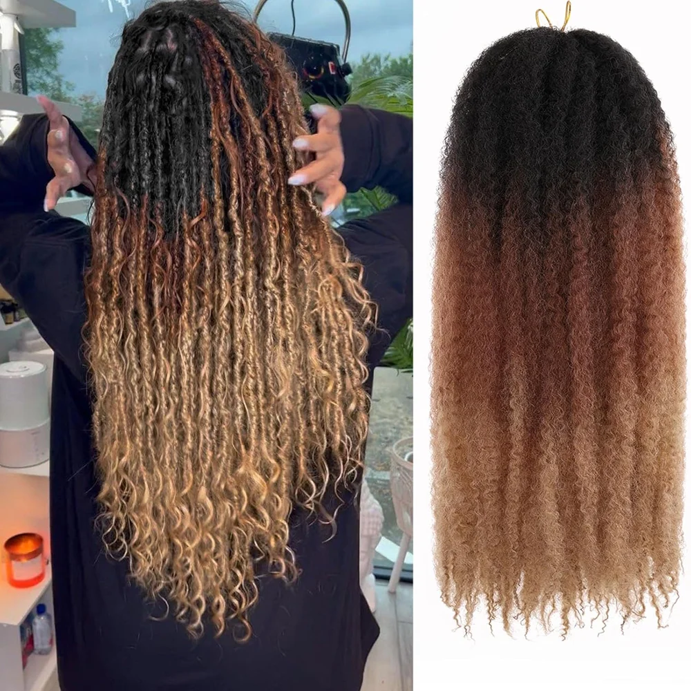1B/30/27 cheveux synthétiques Marley 18 pouces Marley torsion cheveux Afro crépus bouclés pour Faux Locs torsion Extensions de cheveux 8 brins/paquet