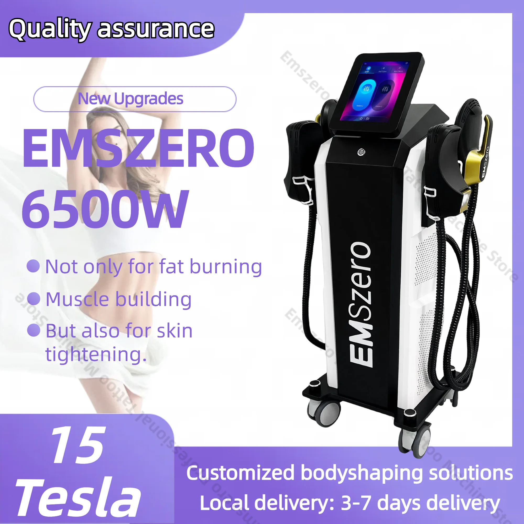 

EMSzero 15Tesla 6500w NEO Body Slimming Nova Fat Burning Muscle EMS Sculpting Electromagnetic Stimulate Sculpt Therapy Machine