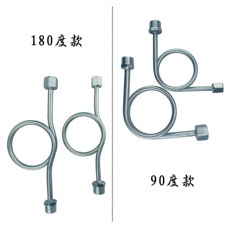 10PCS Pressure gauge, elbow buffer tube, condenser tube, stainless steel 304, thickened inner and outer wire M14/20 * 1.5