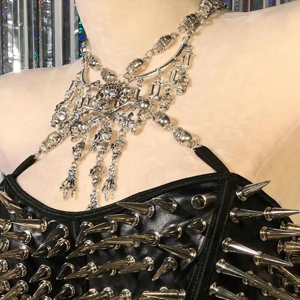 

E-Girls Studded Rivet Grunge Harajuku Goth Cummerbunds Eco Y2K Halter Camisole TOPS Kawaii Club Wear Emo Gothic Punk Rock