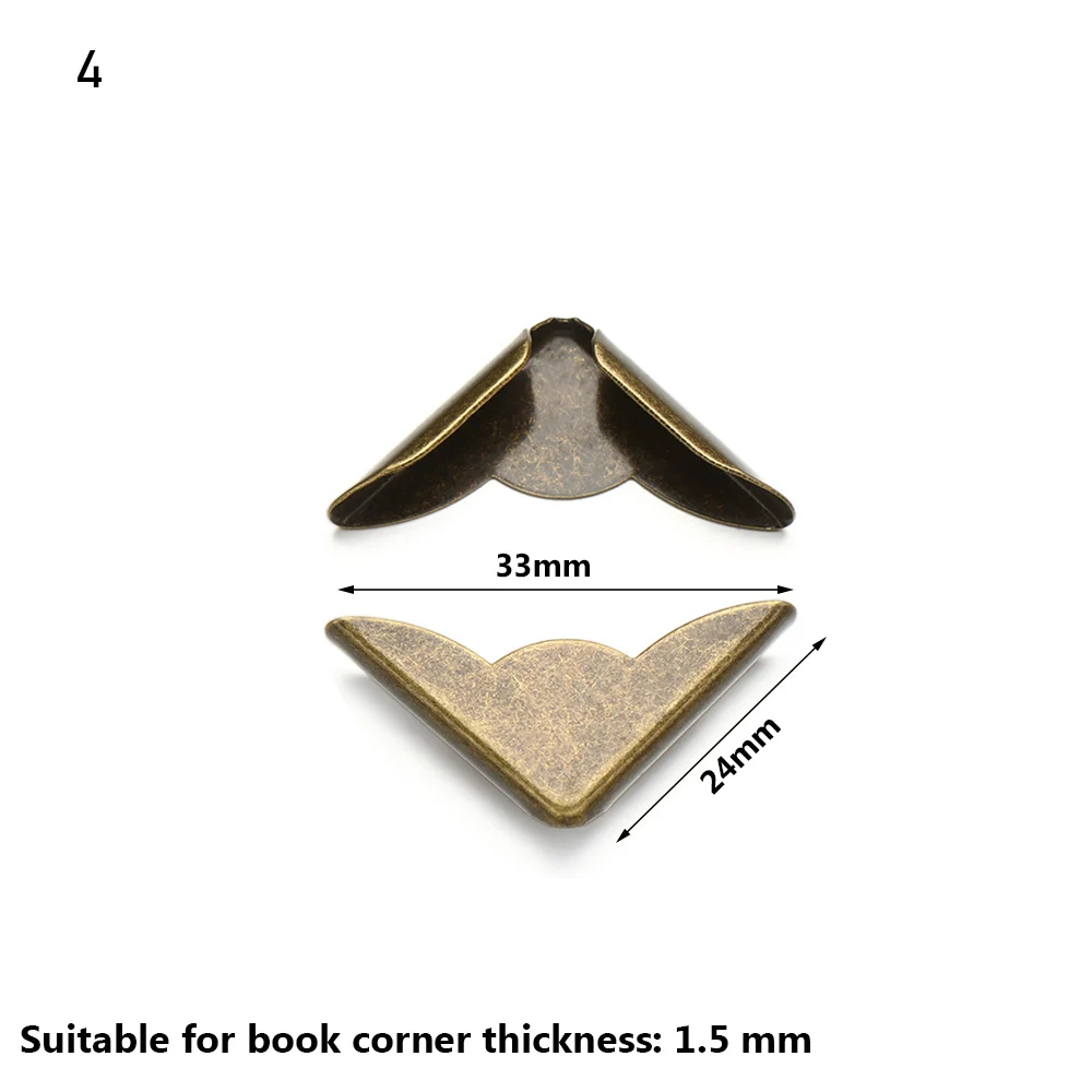 

4Pcs Retro Cover Decoration Menus Metal Corners Photo Albums Book Corner Protector Scrapbook Accessories