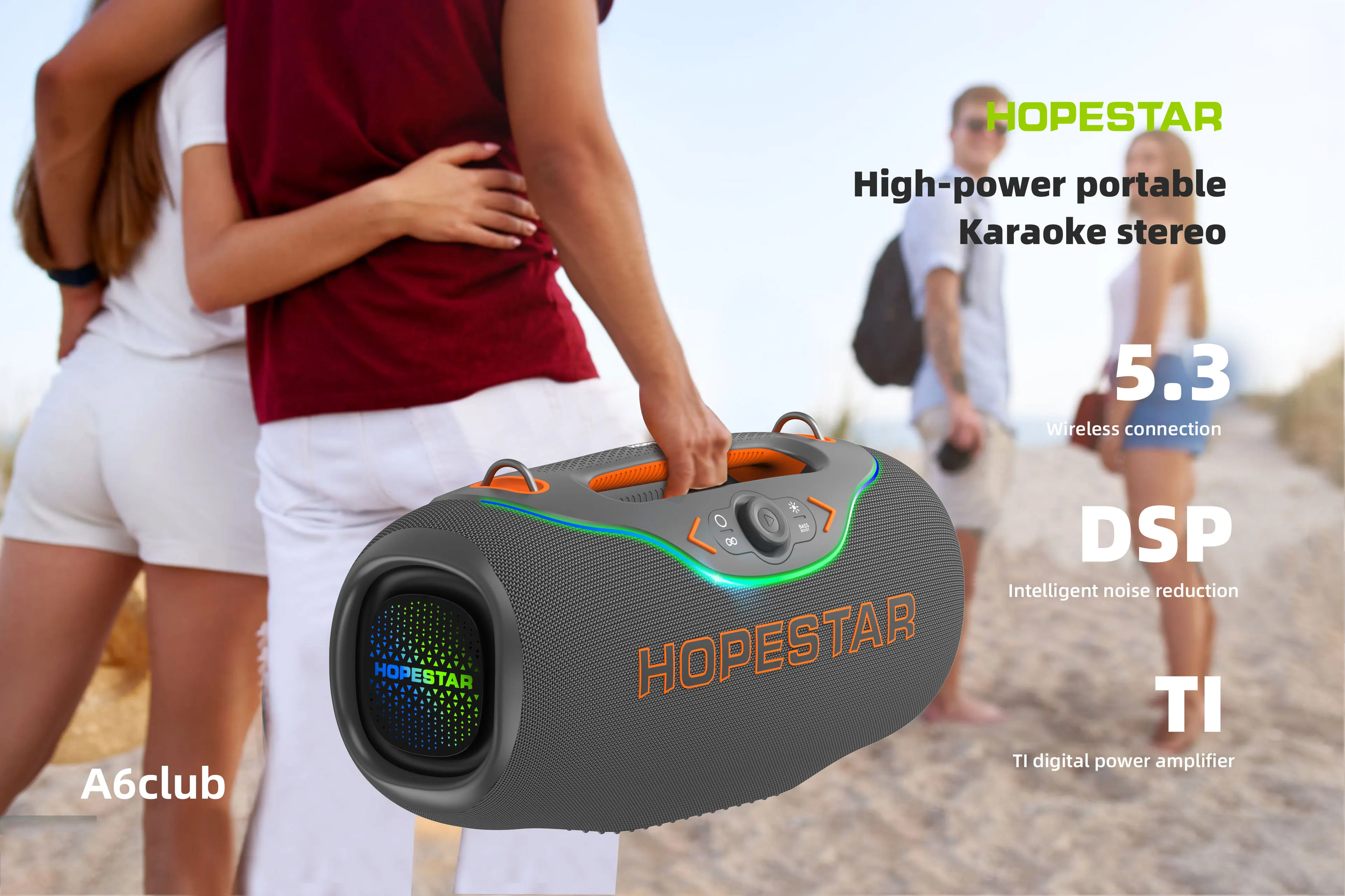2026 HOPESTAR A6CLUB 200W High-quality Subwoofer Wireless  Speaker Party Speaker Multiple Connections Customizable
