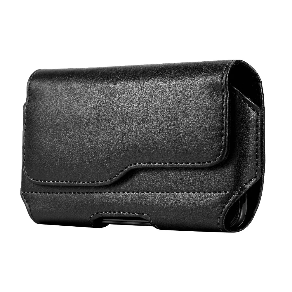

Leather Phone Holster Belt Clip Horizontal Style Wear-resisting Waist Pouch Phone Holster Portable Durable