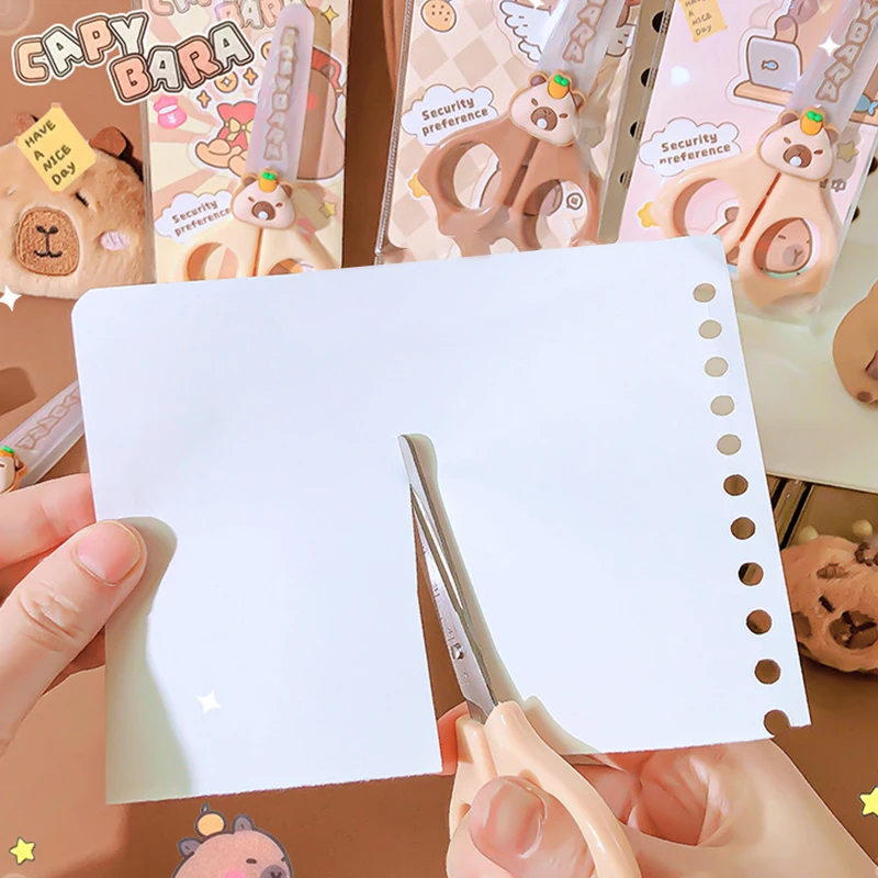1/2 قطعة مقص القرطاسية الكرتون كابيبارا مقص أطفال Diy بها بنفسك اليدوية قطع الورق مقص آمنة ورقة مقص صغير #5