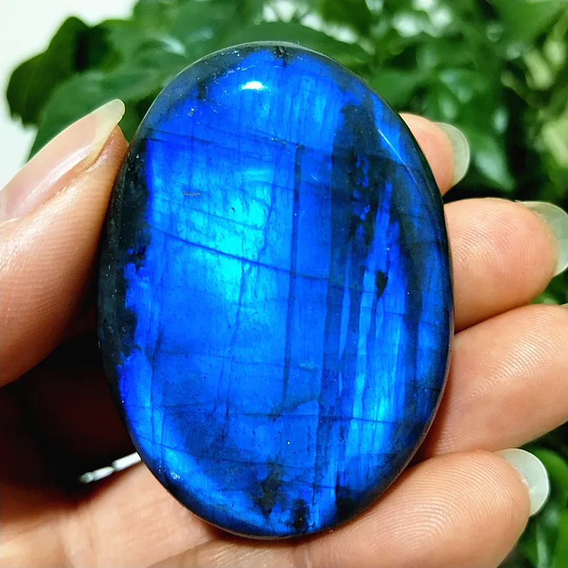 Natural Blue Yellow Labradorite Stone Palm Stones Meditation Spiritual Energy Healing Crystal Home Decoration images - 6