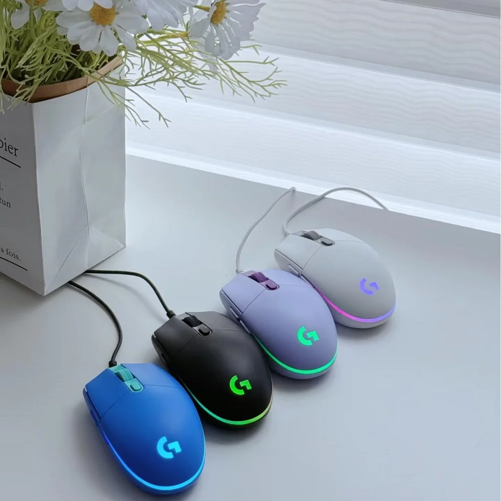 Logitech G102 USB Wired Gaming Mouse 8000 DPI with Rainbow Optical Effect for PC/Mac Computer And Laptop