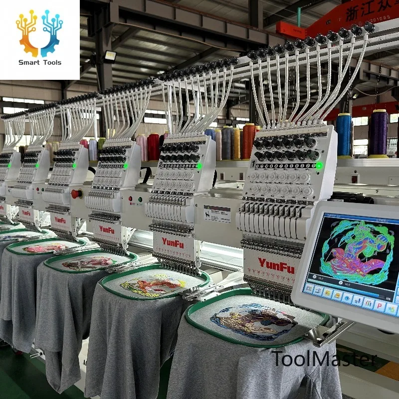 [2026] YUNFU High-Speed 6-Head Cap Embroidery Machine 12/15 Needles A15 Dahao Printing For Shops Factory Price Used Tajima