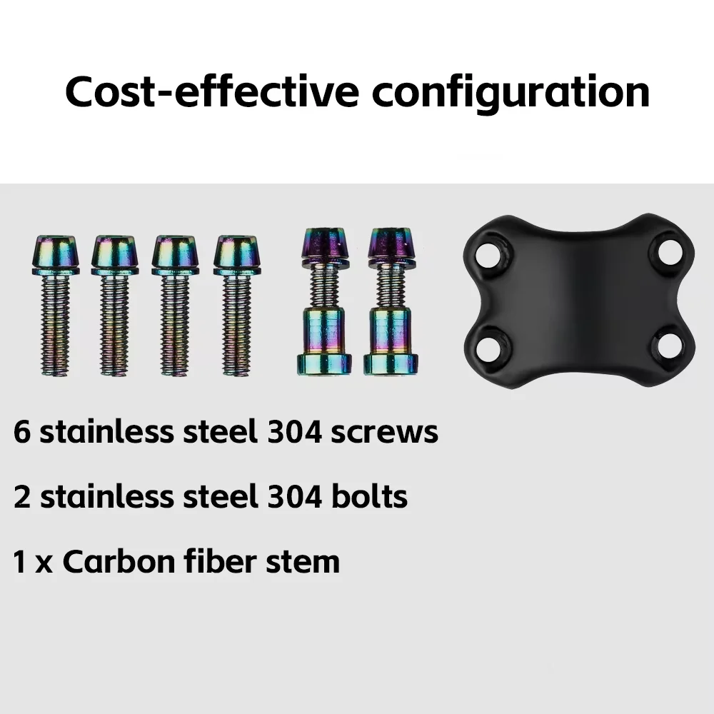 Elitaone Fahrradvorbau aus Carbon, ultraleicht, 120 g, MTB/Rennrad, -6-Grad-Vorbau, 60–120 mm – Detail 3