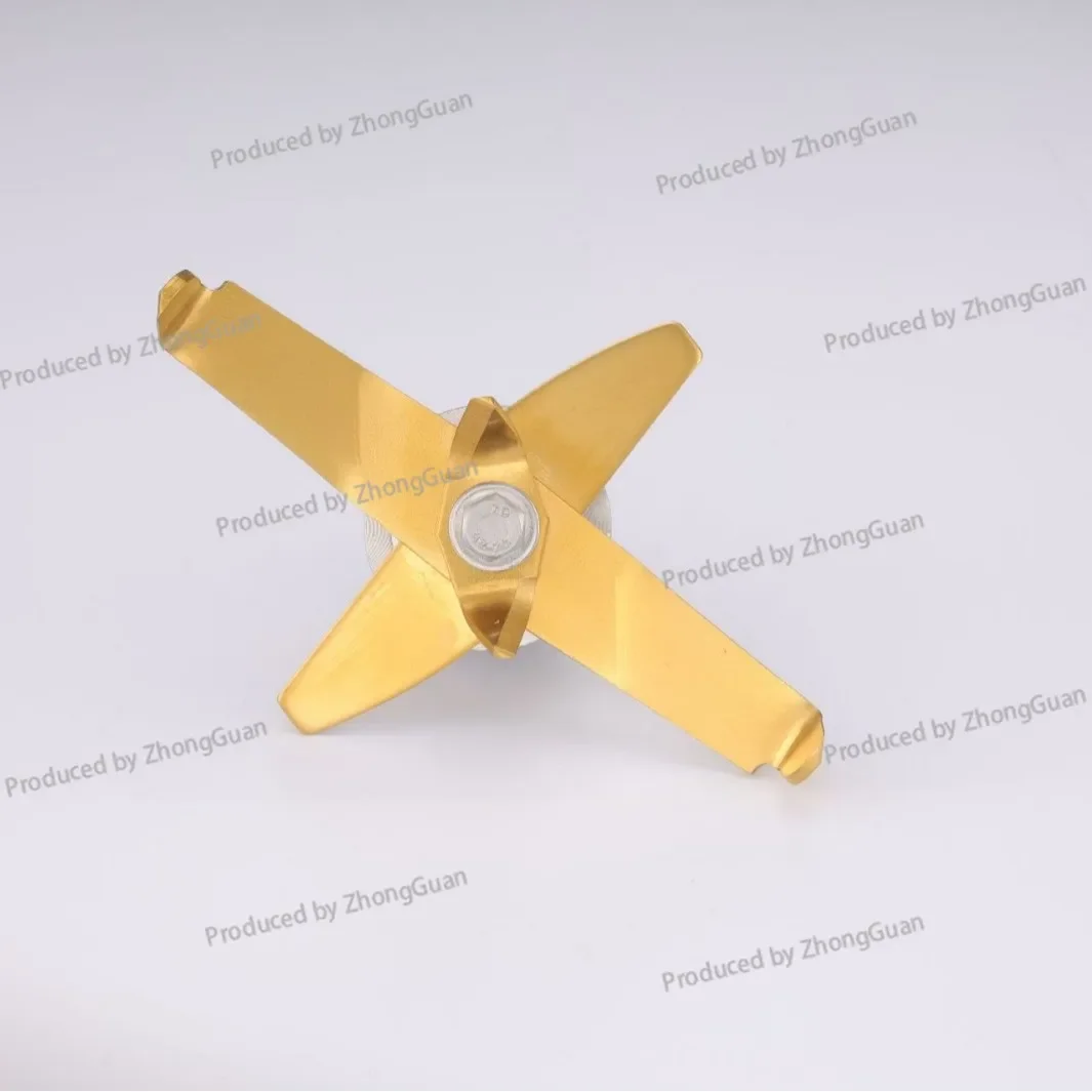 Ice Crusher Accessories 4L-5L Three-card Three-flat Long-height Horn Knife Golden Stainless Steel High-horsepower Blade