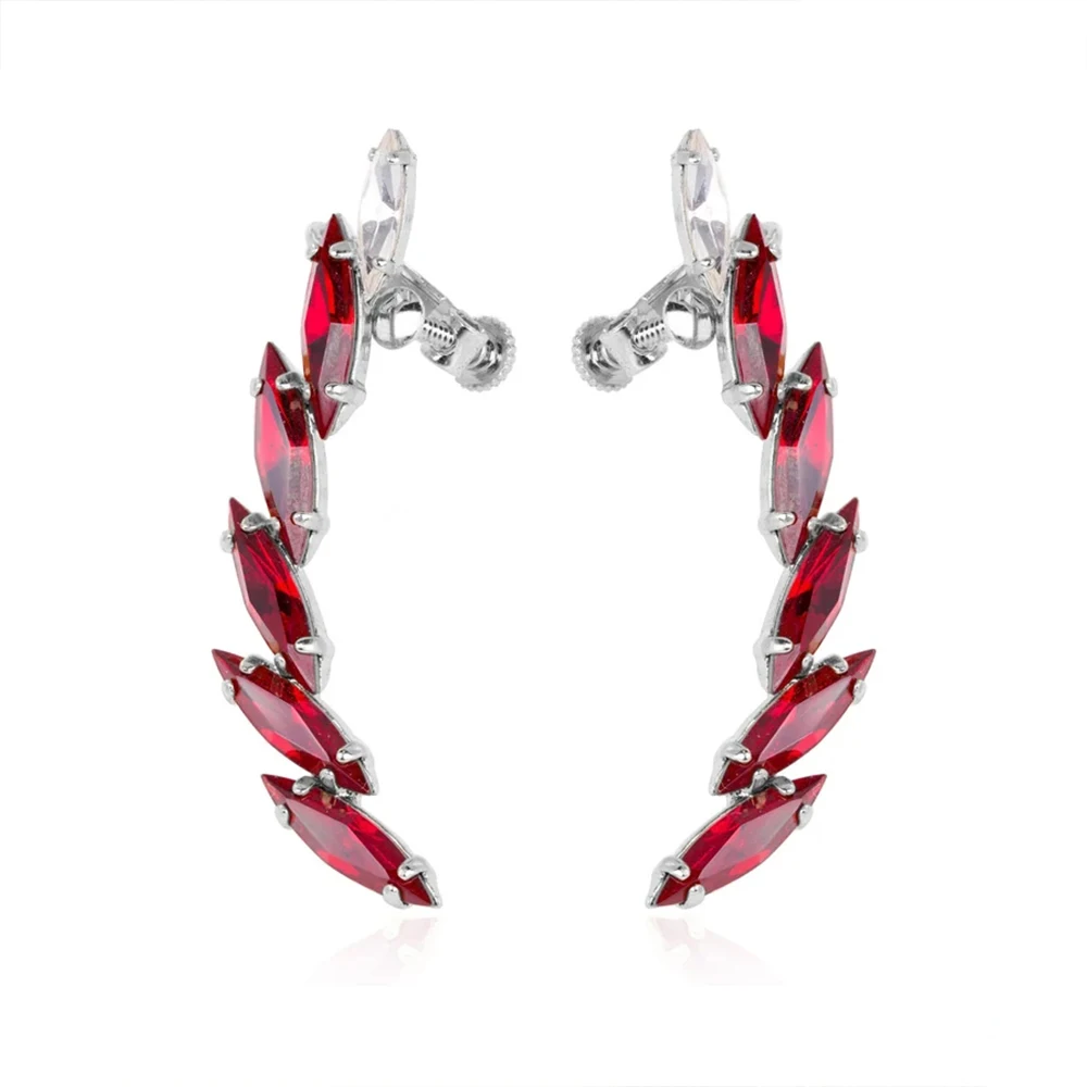 XSBODY Simple Rhinestone Ear Cuffs for Women Boho Wedding Accessories Fashion Dubai Jewelry Bridal Ear Clips Earrings Aesthetic
