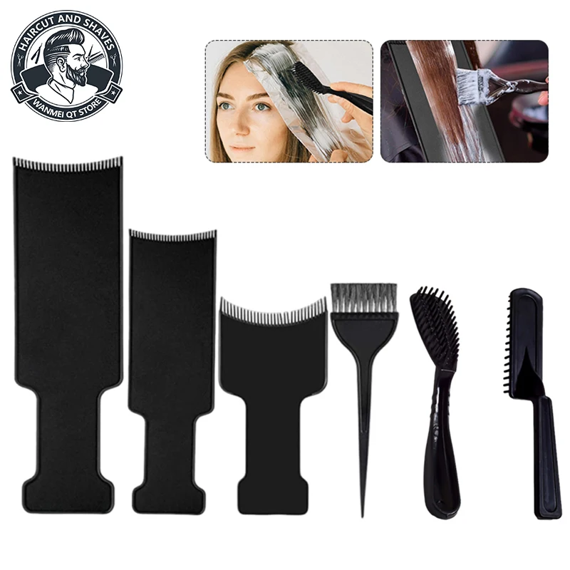 

6 шт. набор, щетка для окрашивания волос для домашнего салона, доска для окрашивания волос, щетка для чистки краски для волос, щетка для ухода за краской, парикмахерские аксессуары