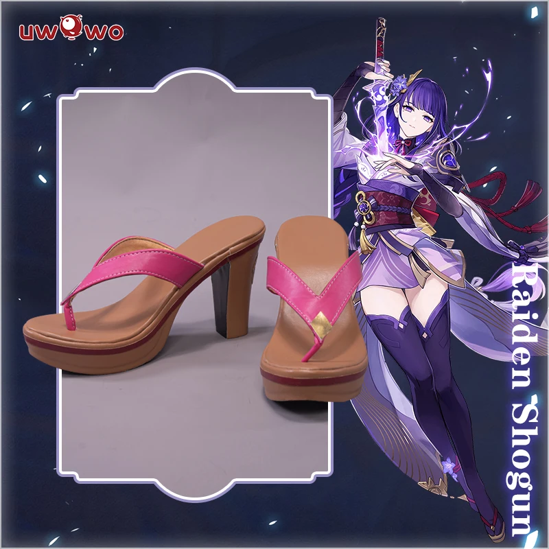 

IN STOCK UWOWO Game Genshin Impact Raiden Shogun Baal Cosplay Shoes Ba'al Halloween High Heels for Women Clothing