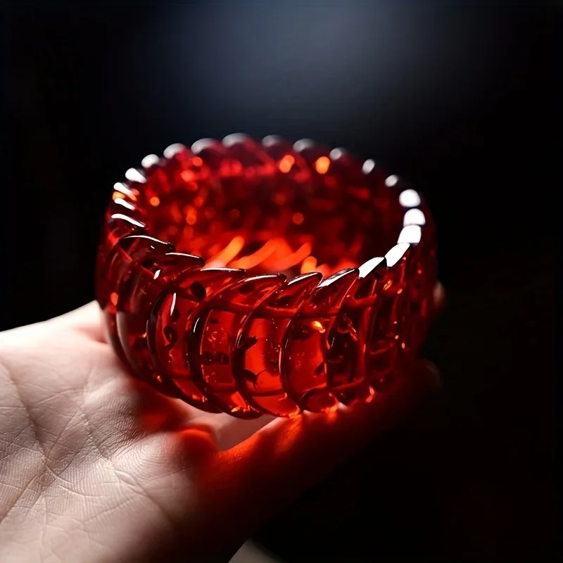 Elegant Burgundy Amber Honey Wax Bracelet
