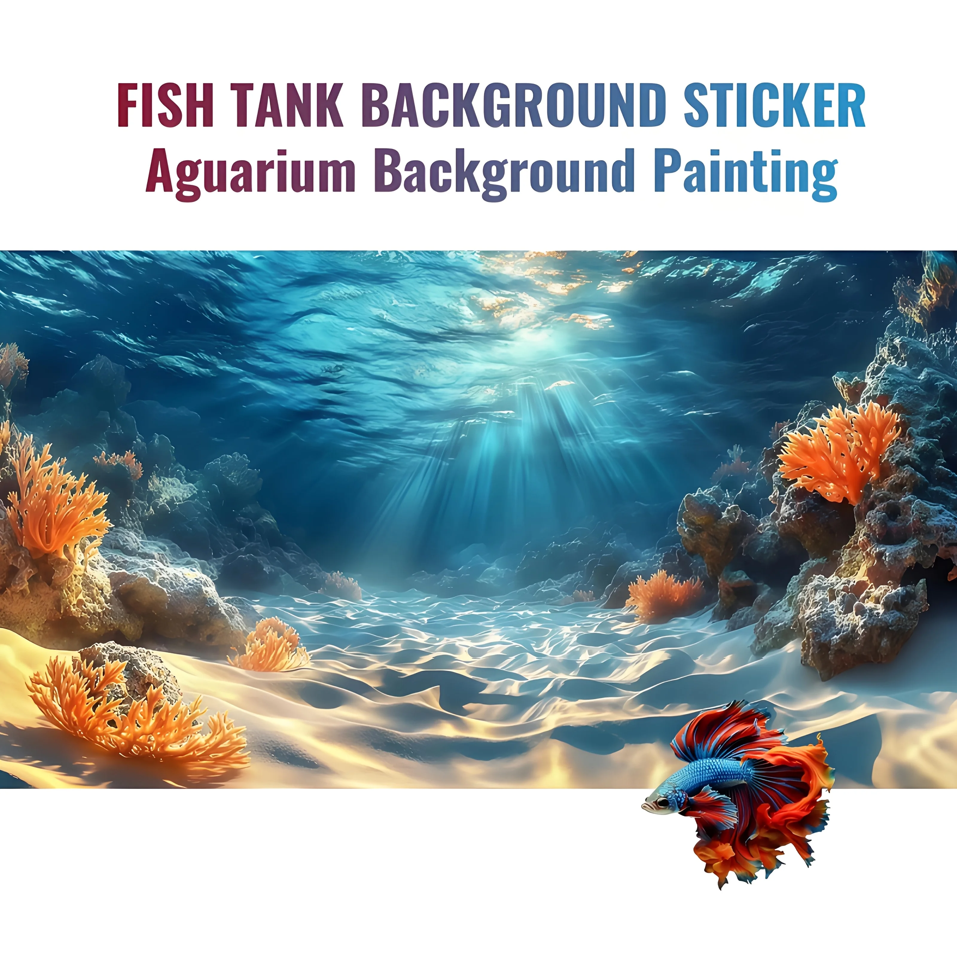 Unterwasserkoralle, Aquariumstickers, Aquarium-Hintergrundpapier, geeignet für Aquarium, Aquarium, Aquarium-Landschaftsdekoration