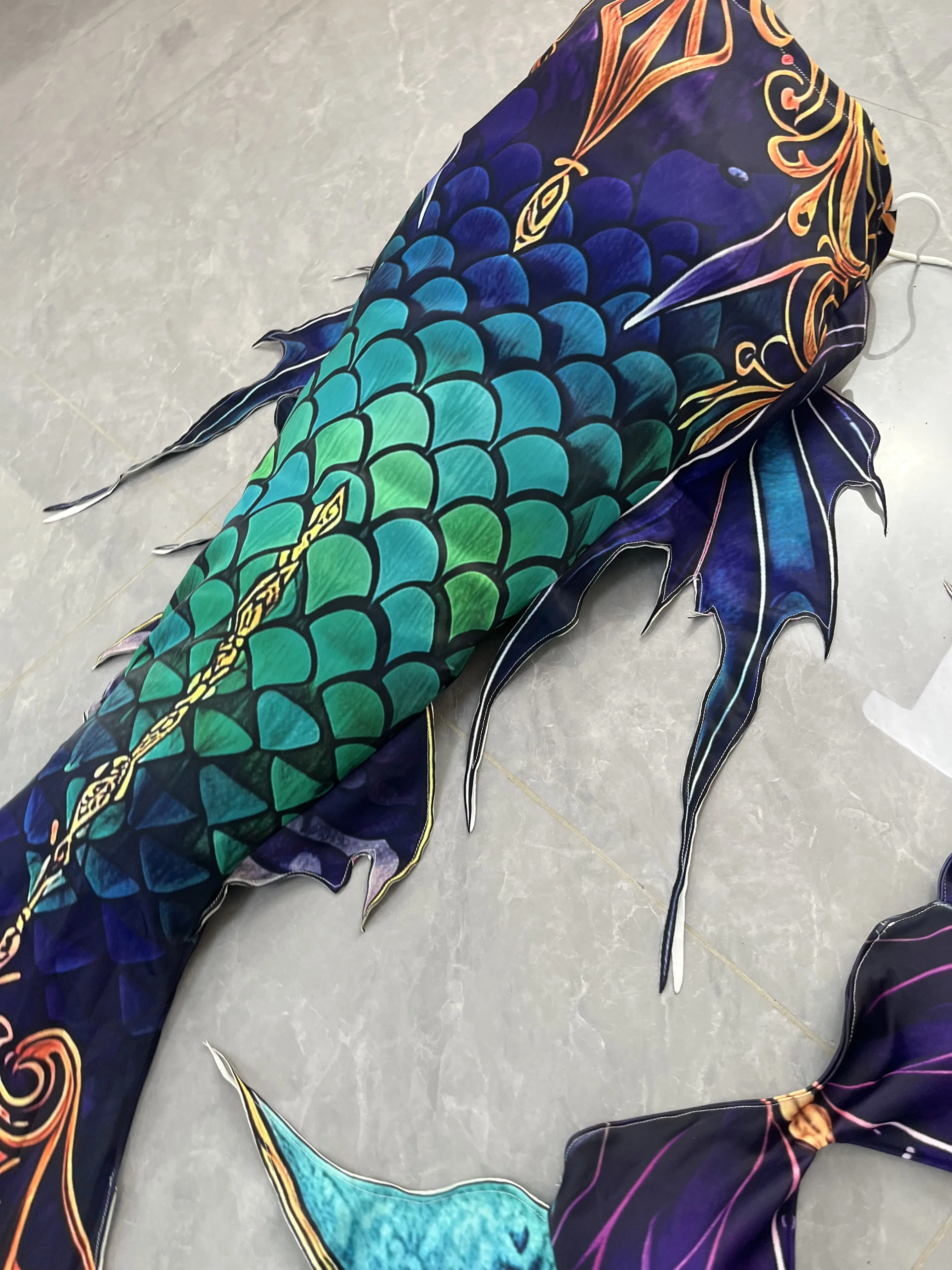 Mermaid Tail Swimsuit Adult Diving Show Costume Colorful Dragon Bone Fish Pattern Customized Mermaid Tail for Women view 5
