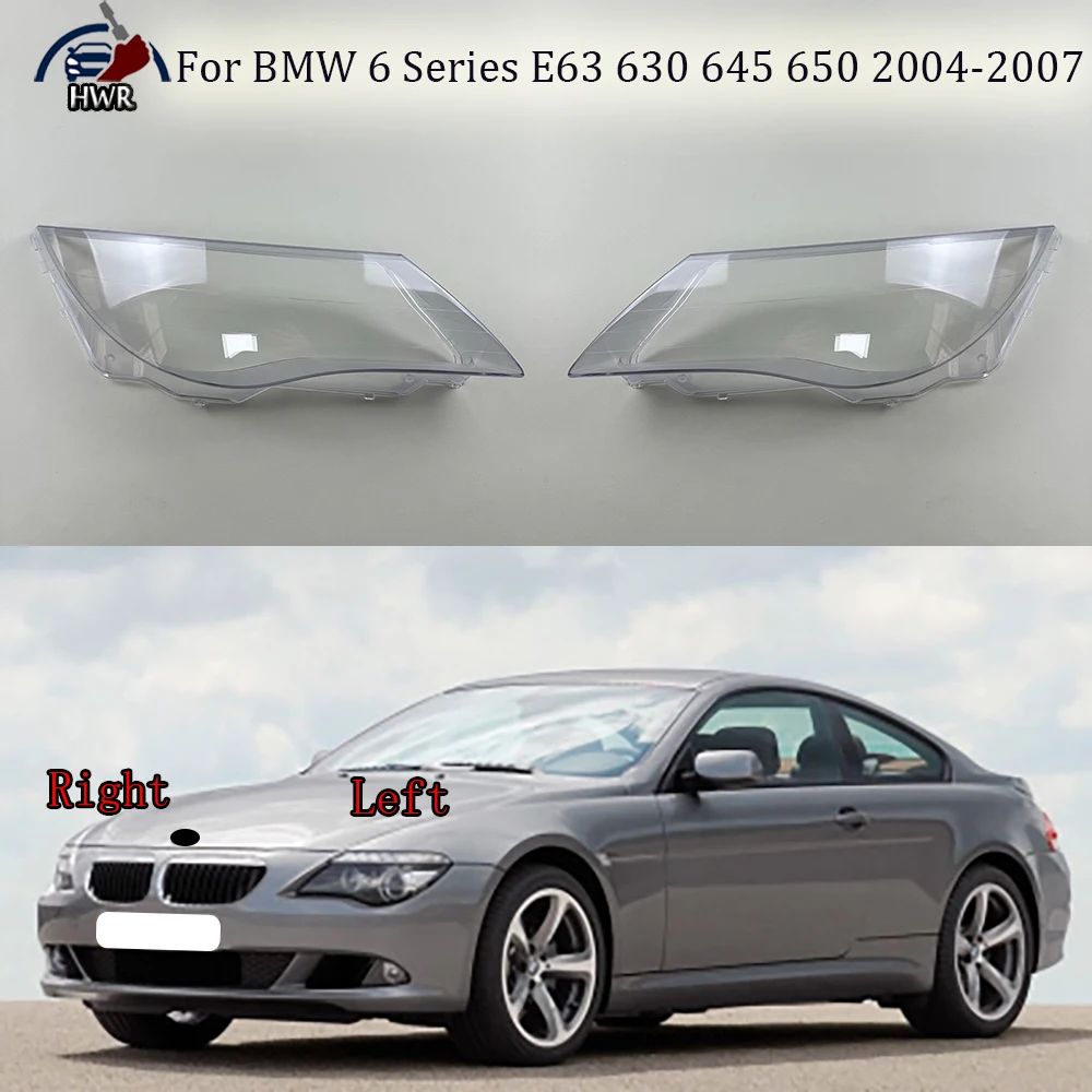 Car Headlight Shell Transparent Lampshade Headlamp Cover Lens Plexiglass For BMW 6 Series E63 630 645 650 2004 2005 2006 2007