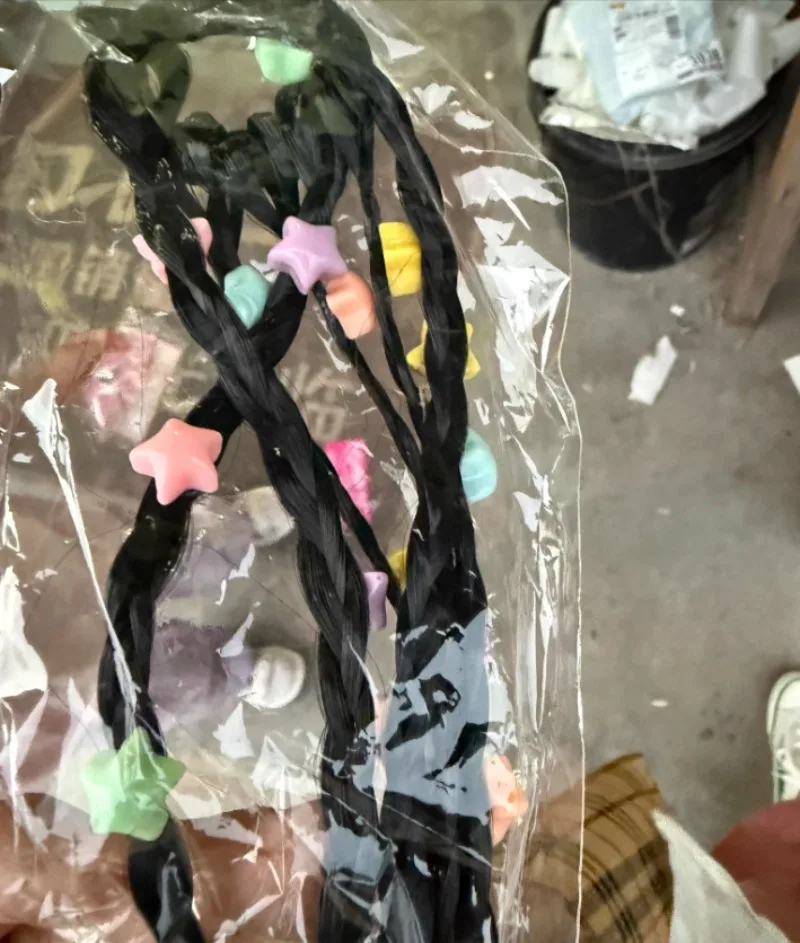 

1pc Trendy Kids Fake Braids Pony Tail Hair Ties Star Shaped Plaits for Little Girls Dirty Braid Decoration Wig Kids Headwear