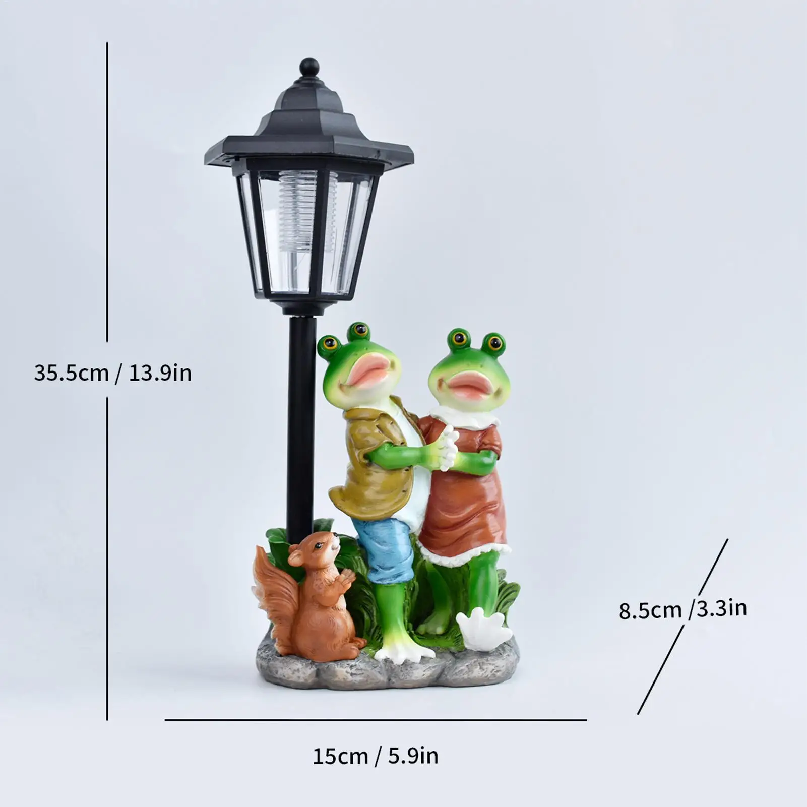 Garden Statues Light Up Auto On/off Resin Sculpture Lighting Outdoor Statues With Solar Lantern For Home Garden Yard Lawn view 5