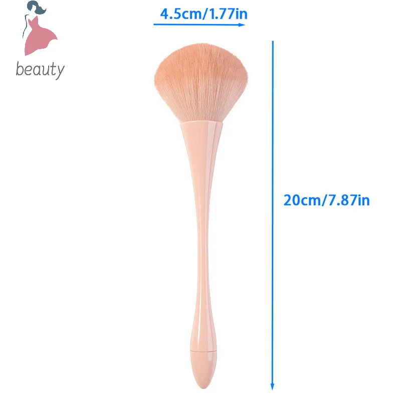 Poeira escova de limpeza para manicure, acessórios da arte do prego, cabeça grande, flor, pó, blush, maquiagem, ferramenta de beleza