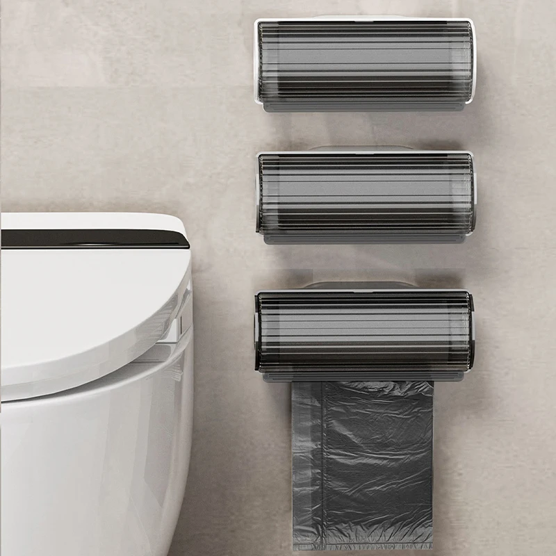 Trash Bags Storage Box Wall Mounted Kitchen Bathroom Plastic Garbage Bag Container Dispenser Home Storage Trash Bags Holder