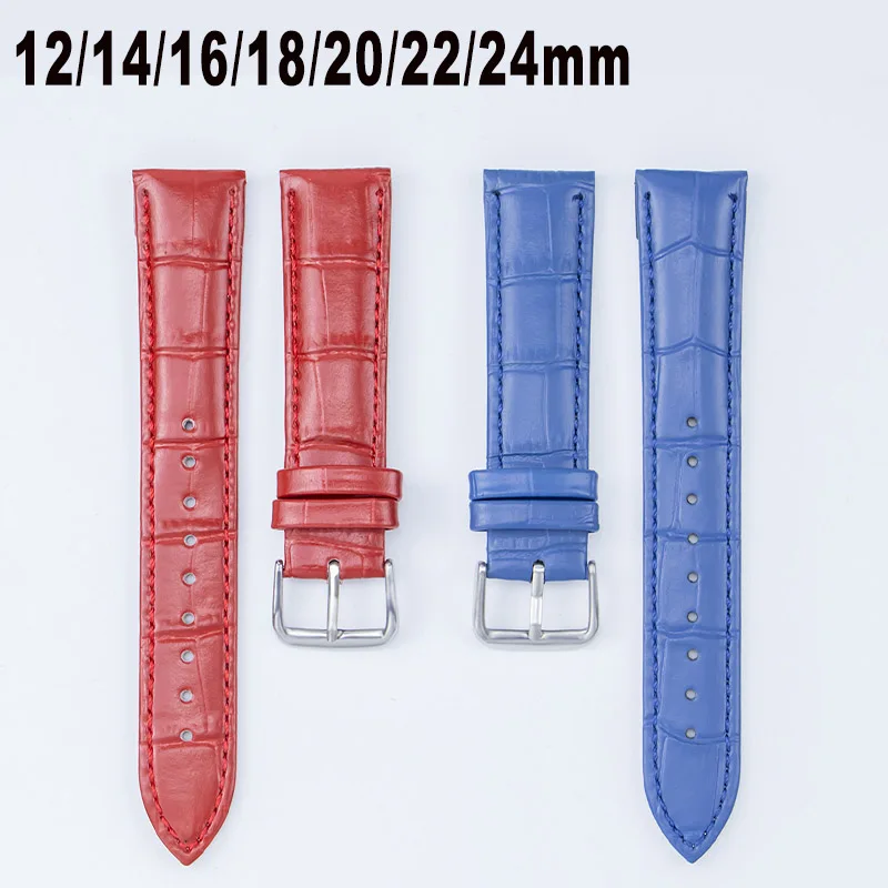 Universal Replacement Leather Watch Strap Leather Watchband for Men Women 12mm 14mm 16mm 18mm 20mm 22mm 24mm Watch Band