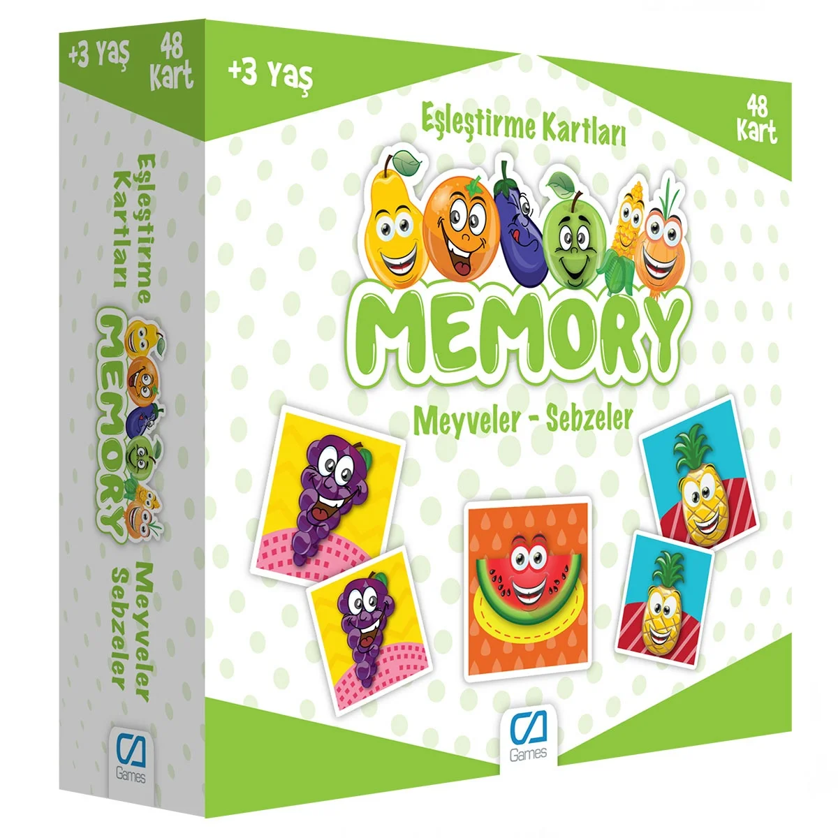 Memory matching cards fruits vegetables